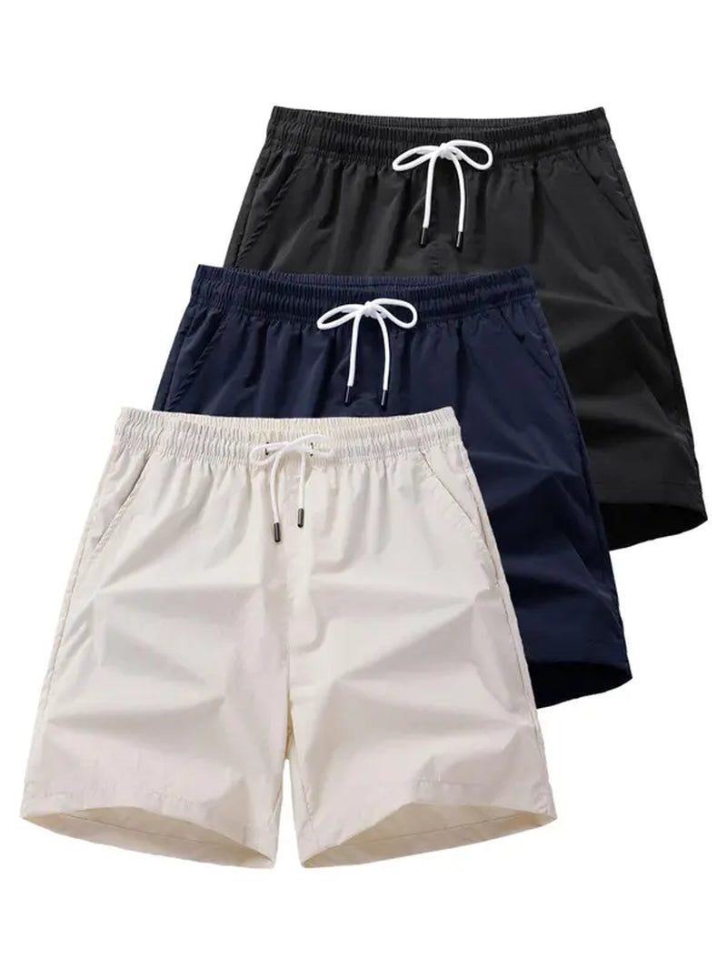 Solid Drawstring Waist Shorts: Stylish Men's Streetwear for Summer