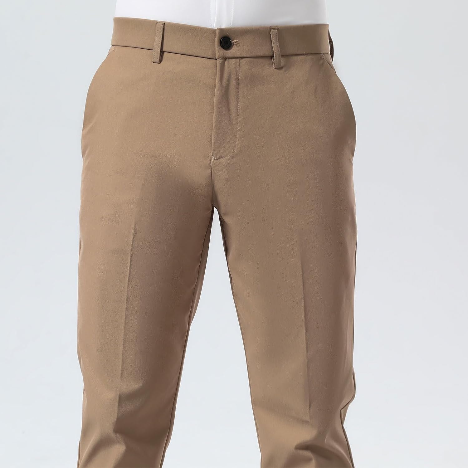 Men'S Dress Pants Slim Fit Stretch Khaki Pants Wrinkle Free