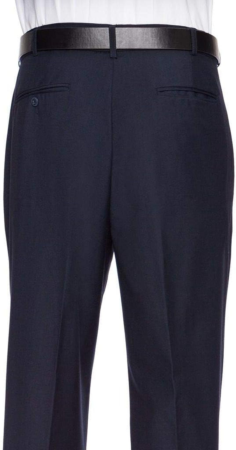 Mens Pleated Front Expandable Waist Dress Pants