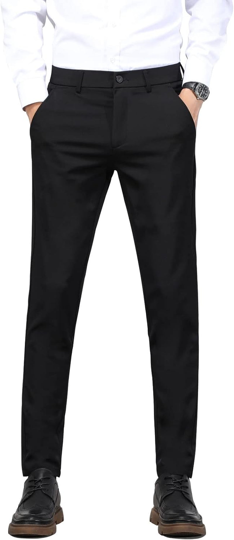 Men'S 4-Way Flex Stretch Slim Fit Dress Pants