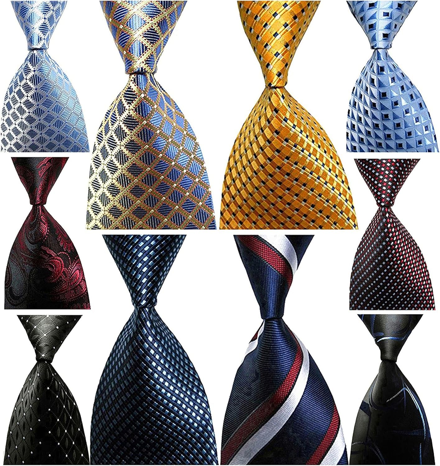 Lot 10 PCS Men'S Ties 100% Silk Tie Woven Slim Necktie Jacquard Neck Ties Classic Ties