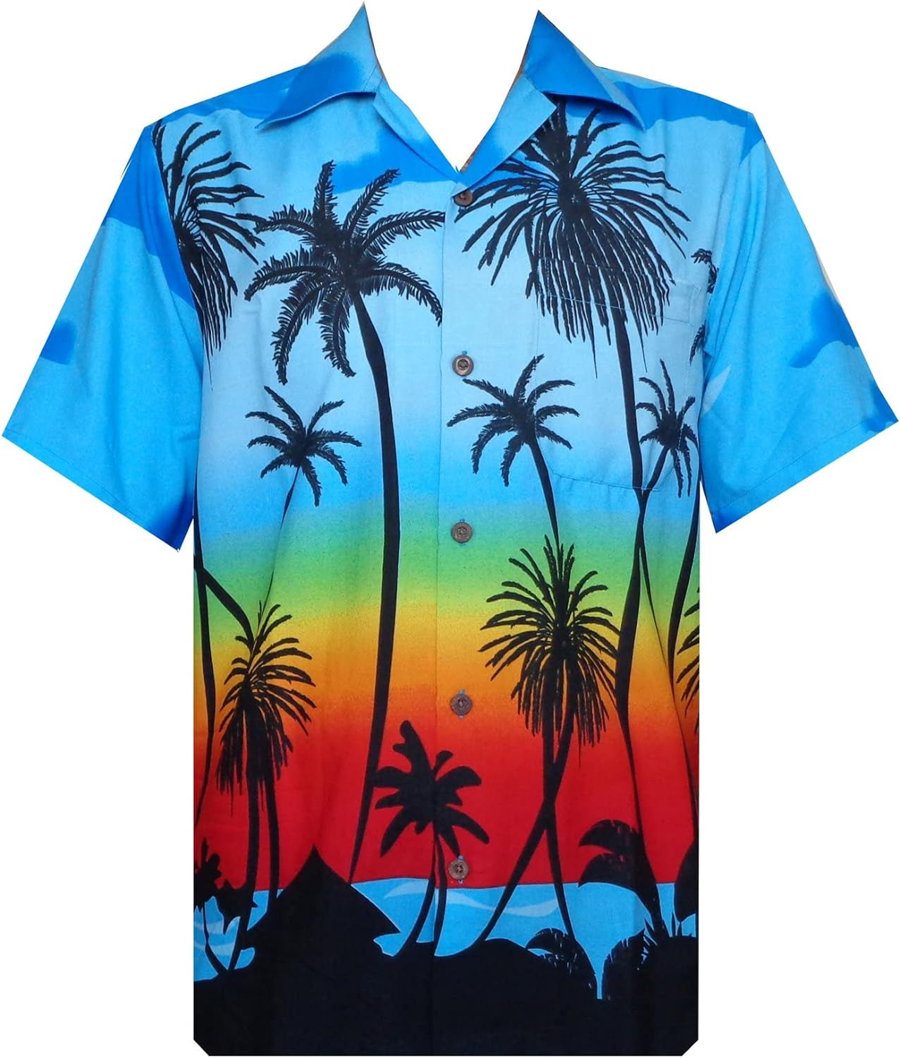 Men'S Hawaiian Shirt Short Sleeve Summer Button down Beach Dress Aloha Shirts