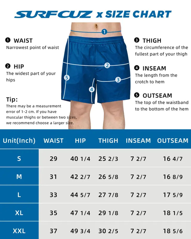 "Quick Dry 2-in-1 Mens Swim Trunks with Compression Liner - Perfect for Surfing, Running, and Fishing!"