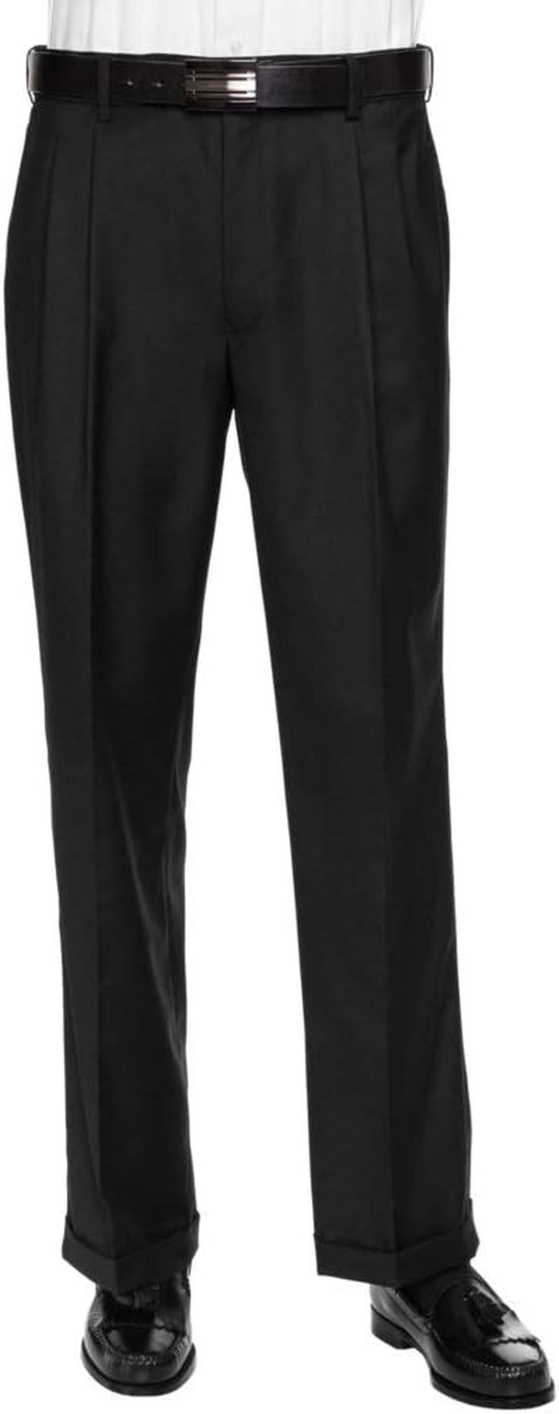 Mens Pleated Front Expandable Waist Dress Pants