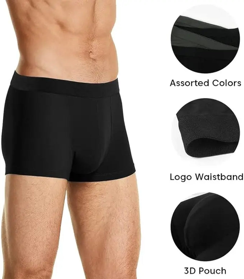 Natural Feelings Mens Modal Underwear Trunks Soft Mens Modal Boxer Briefs for Men Pack of 4