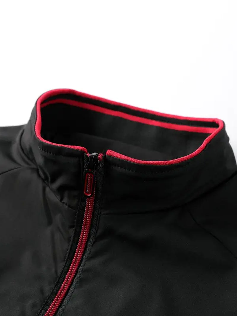 Contrast Binding Zipper Pocket Jacket: Stylish Outerwear for Men