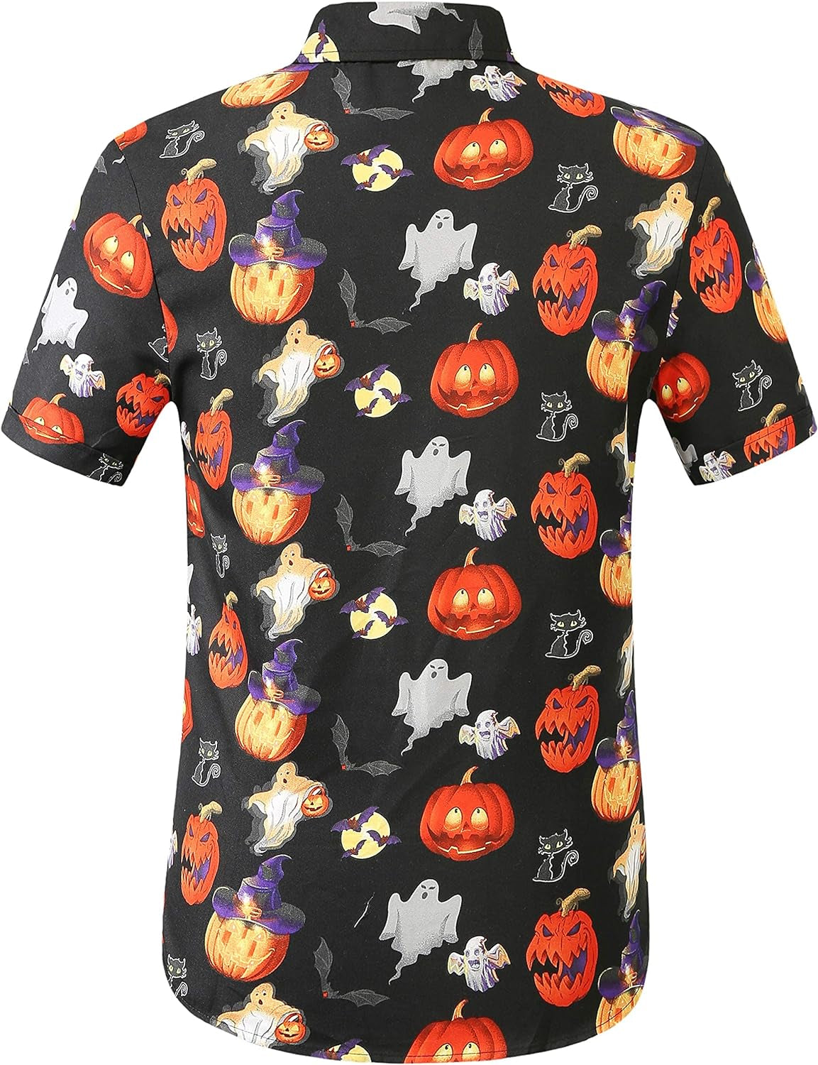 Mens Halloween Shirt, Short Sleeve Pumpkins Shirts Button down Light Weight Causal