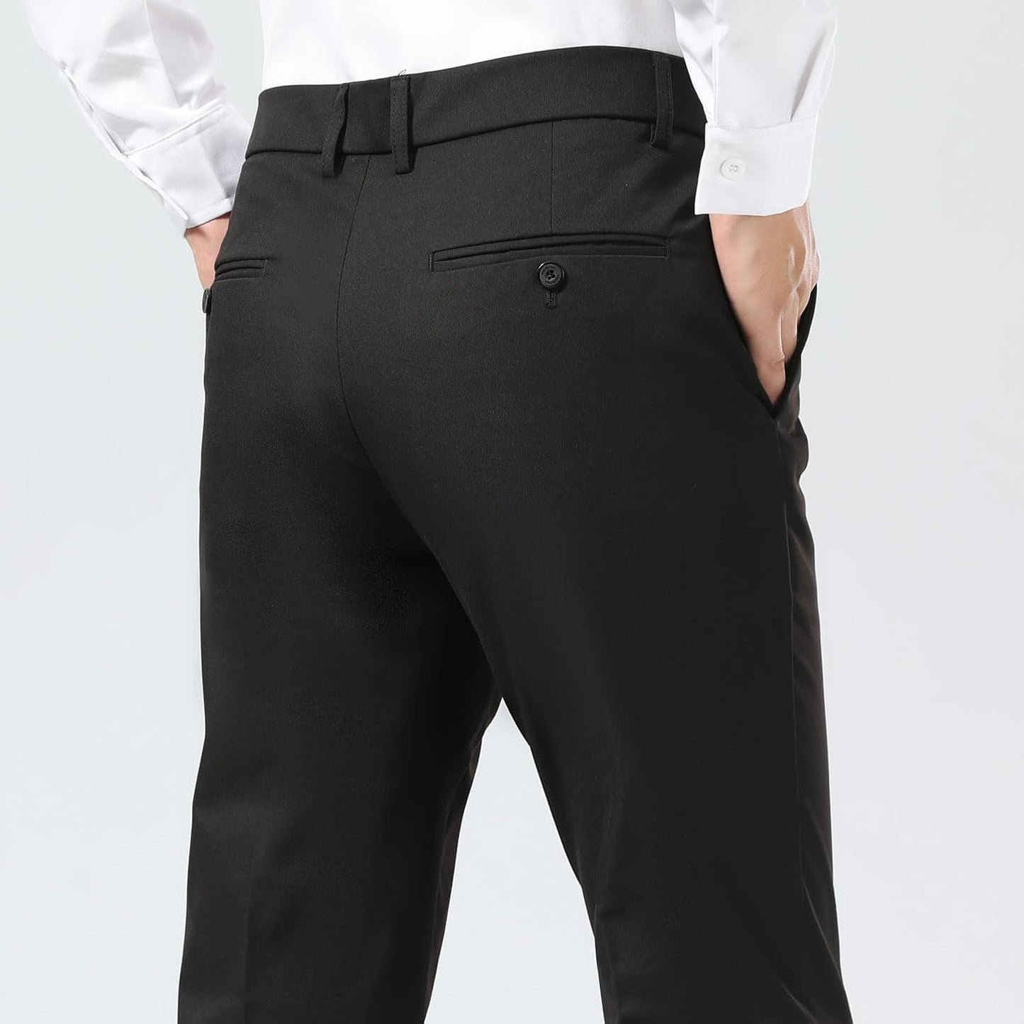 Men'S Dress Pants Slim Fit Stretch Khaki Pants Wrinkle Free