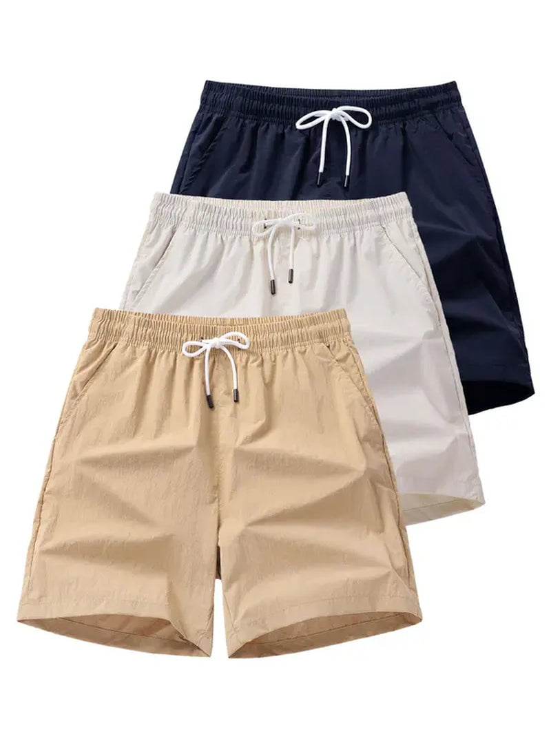 Solid Drawstring Waist Shorts: Stylish Men's Streetwear for Summer