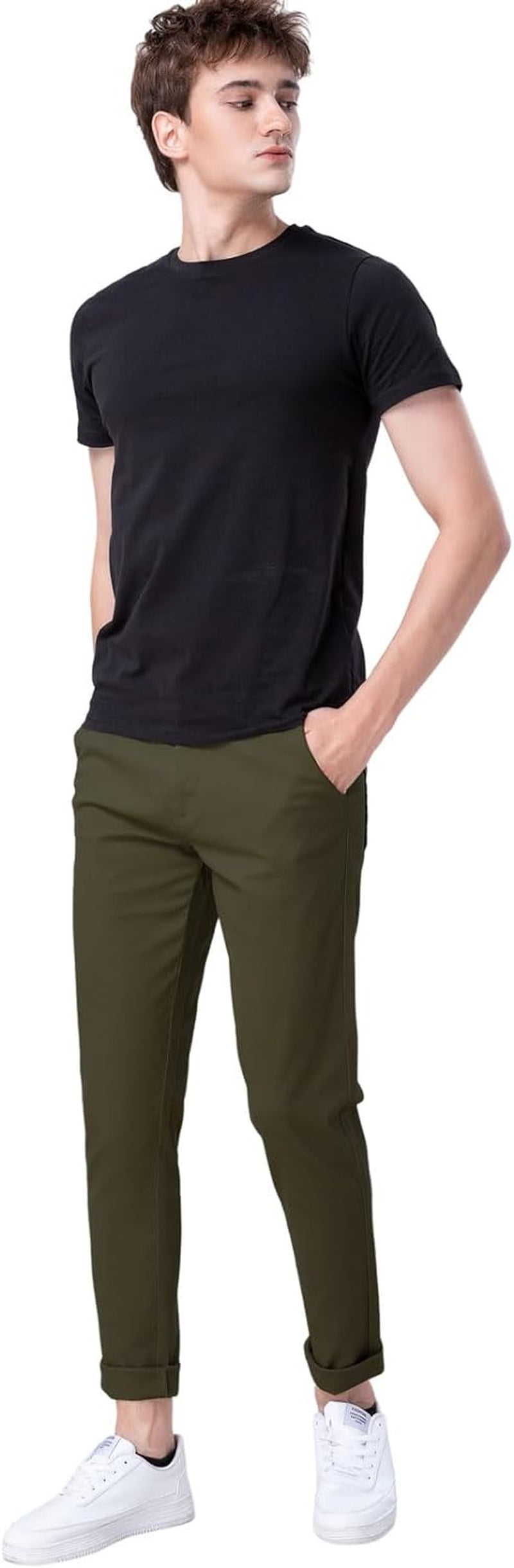 Slim Fit Stretchy Khaki Pants for Men