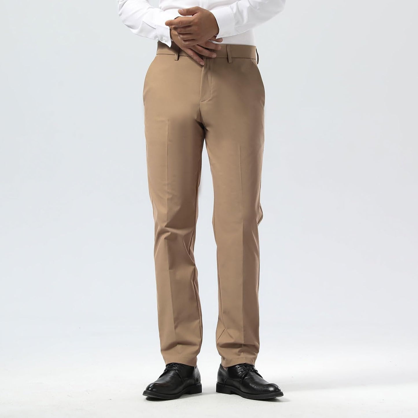 Men'S Dress Pants Slim Fit Stretch Khaki Pants Wrinkle Free