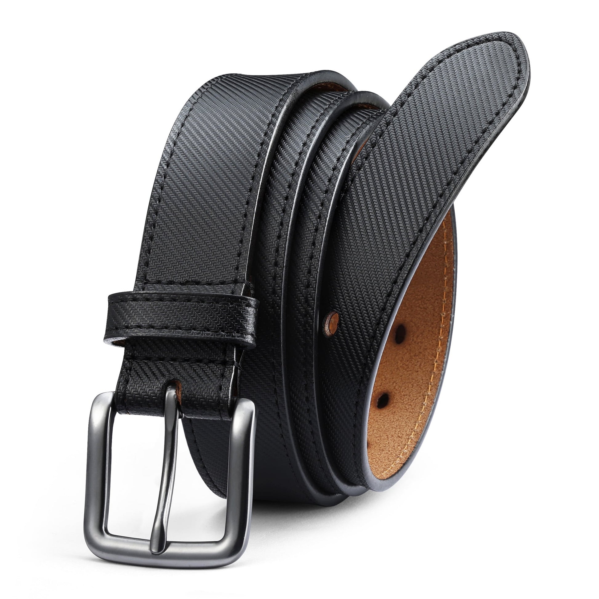 Mens Belt Genuine Leather Belt for Jeans, Casual and Dress, Classic Style 1 3/8"(35Mm)