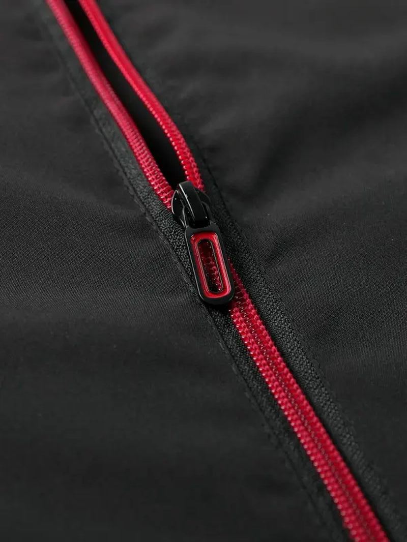 Contrast Binding Zipper Pocket Jacket: Stylish Outerwear for Men