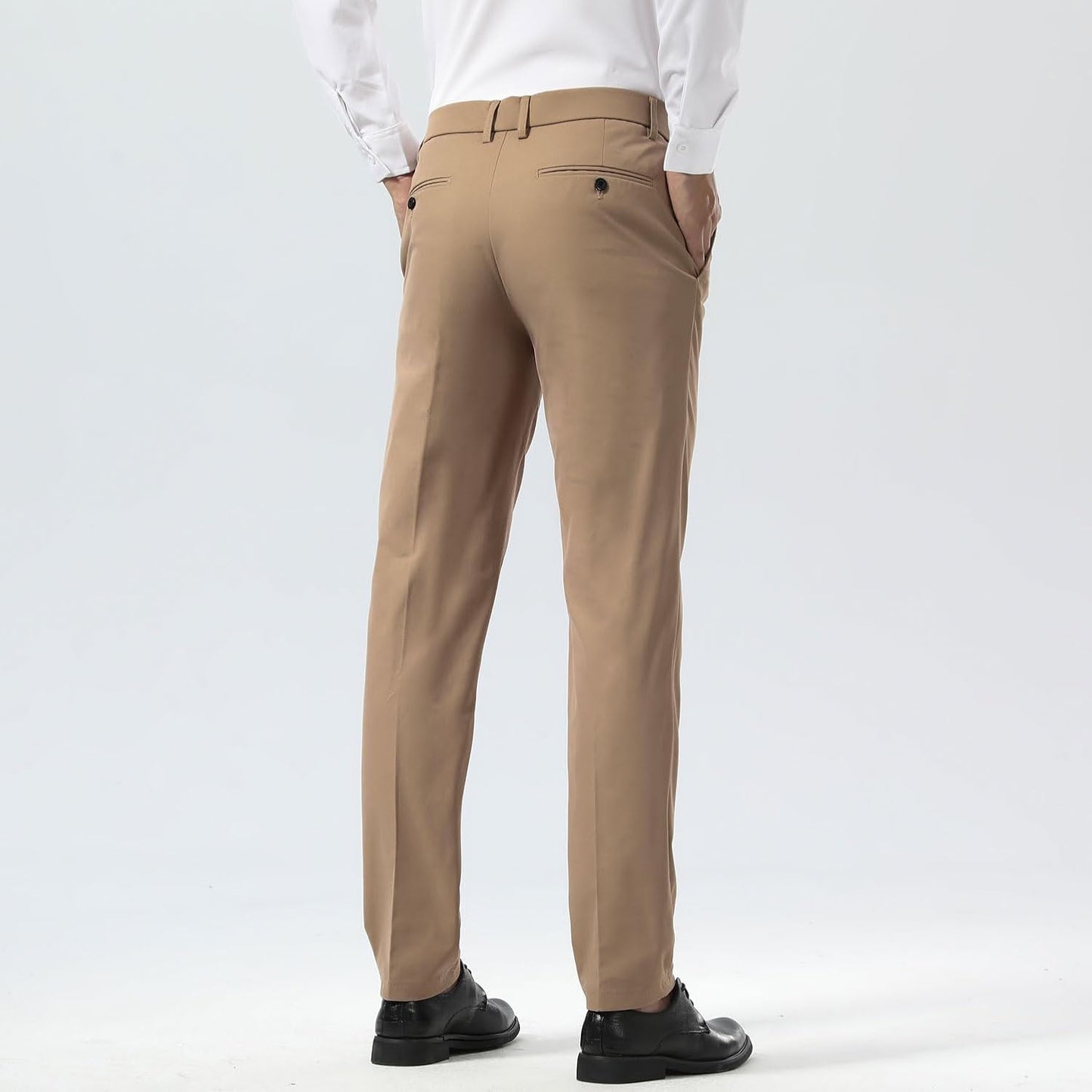 Men'S Dress Pants Slim Fit Stretch Khaki Pants Wrinkle Free