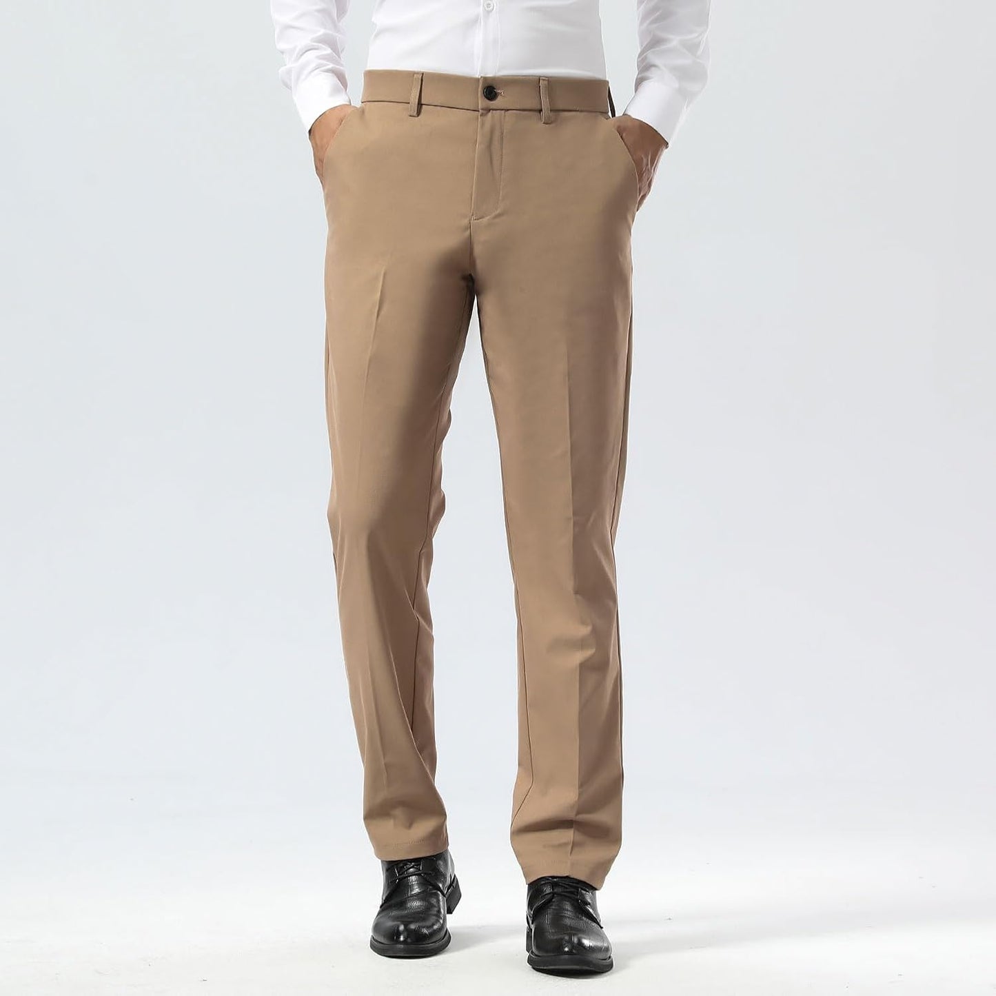 Men'S Dress Pants Slim Fit Stretch Khaki Pants Wrinkle Free