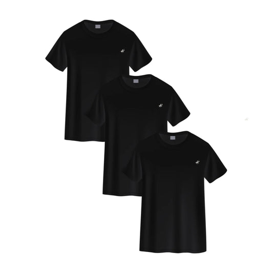 3 PACK MEN'S POLO SHORT SLEEVE CREW NECK TSHIRTS