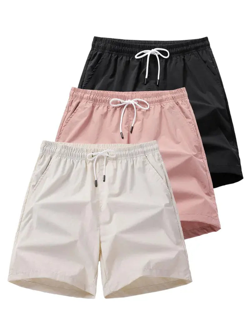 Solid Drawstring Waist Shorts: Stylish Men's Streetwear for Summer