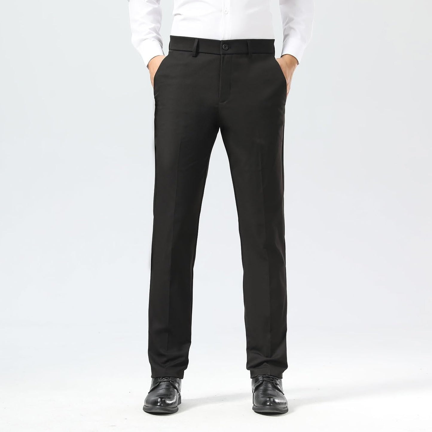 Men'S Dress Pants Slim Fit Stretch Khaki Pants Wrinkle Free