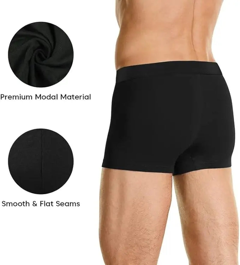 Natural Feelings Mens Modal Underwear Trunks Soft Mens Modal Boxer Briefs for Men Pack of 4