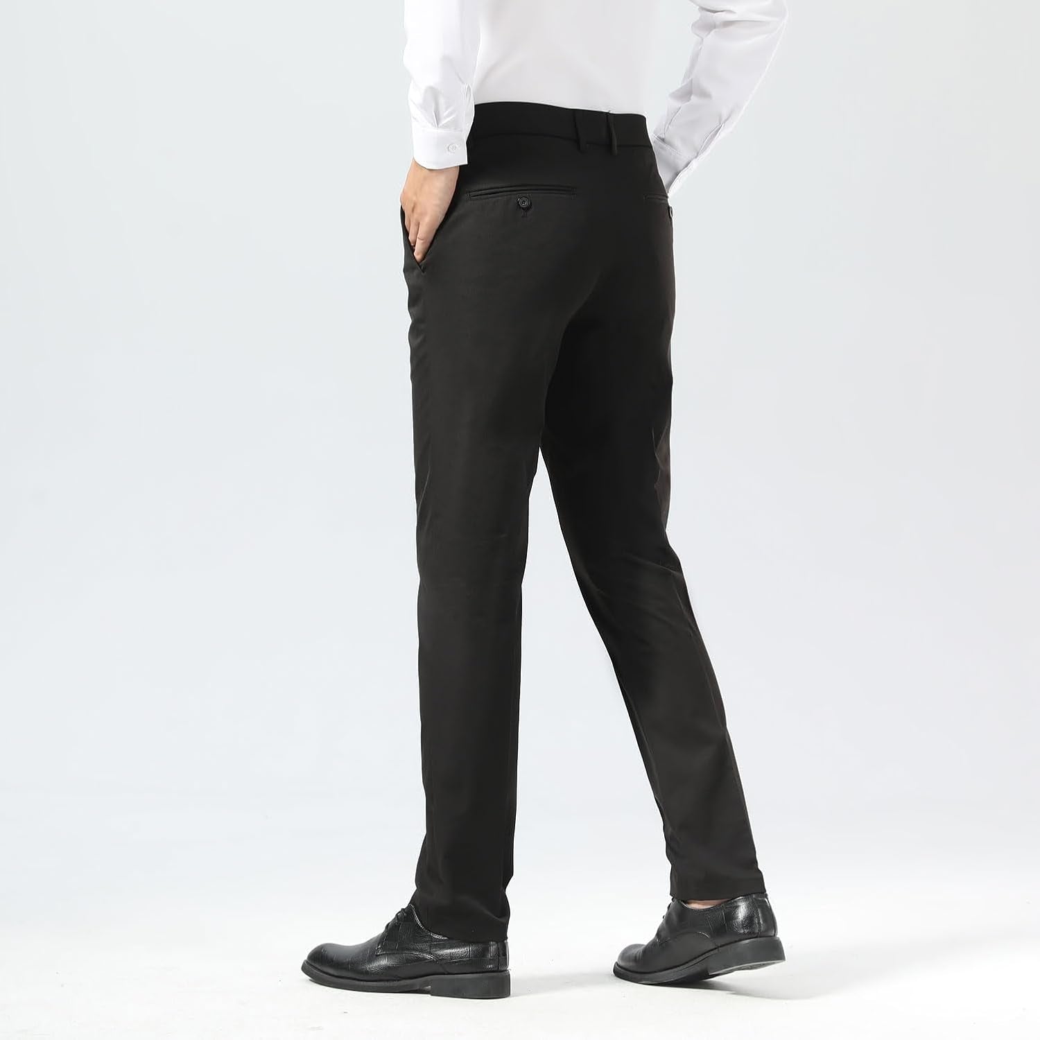 Slim Fit Stretch Khaki Dress Pants for Men - Wrinkle-Free Style