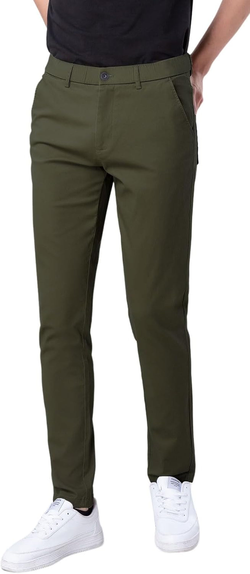 Slim Fit Stretchy Khaki Pants for Men