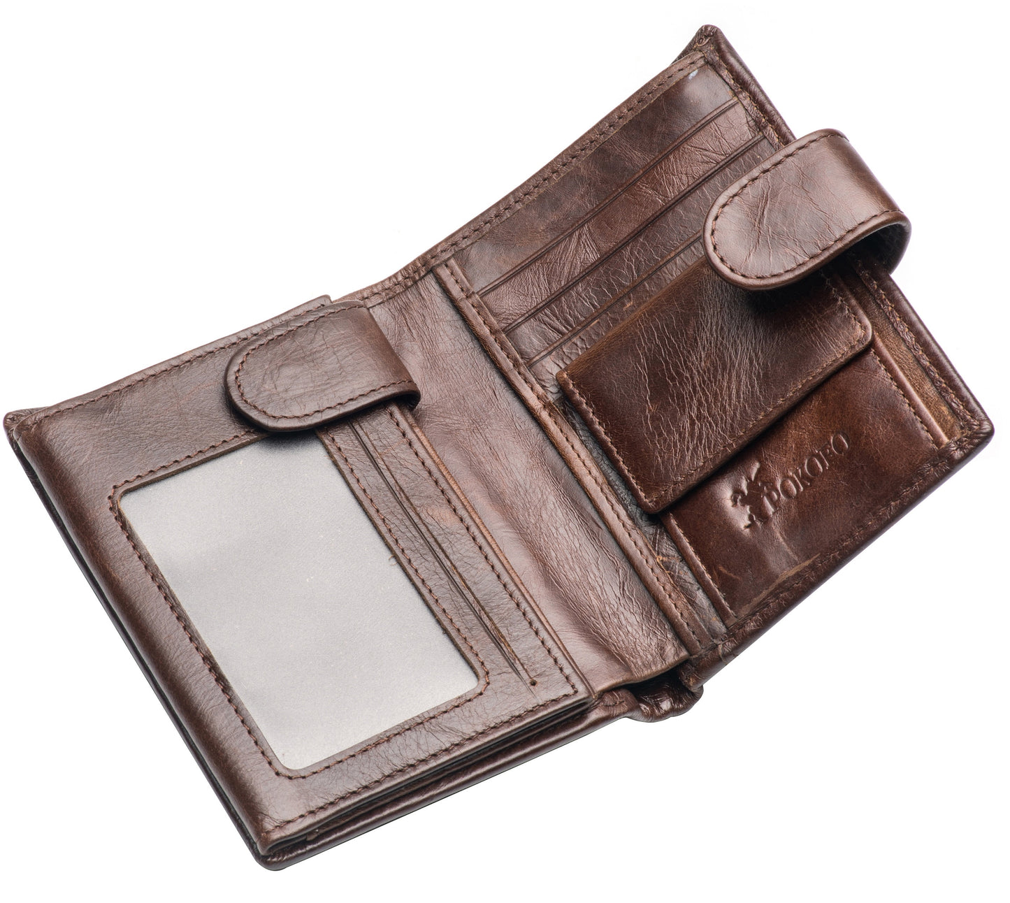 Mens RFID Leather Trifold Wallet Large Card Holder Purse