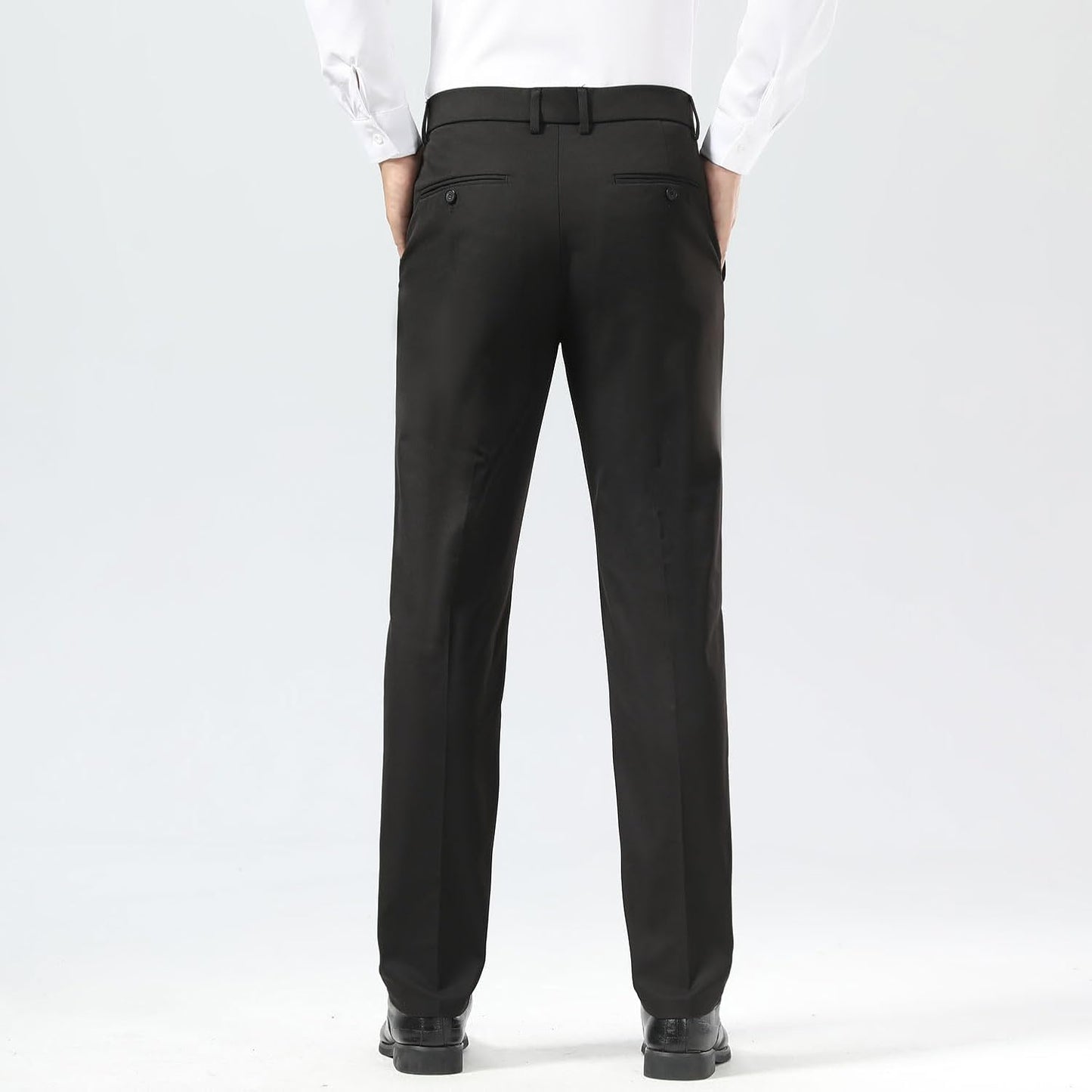 Slim Fit Stretch Khaki Dress Pants for Men - Wrinkle-Free Style